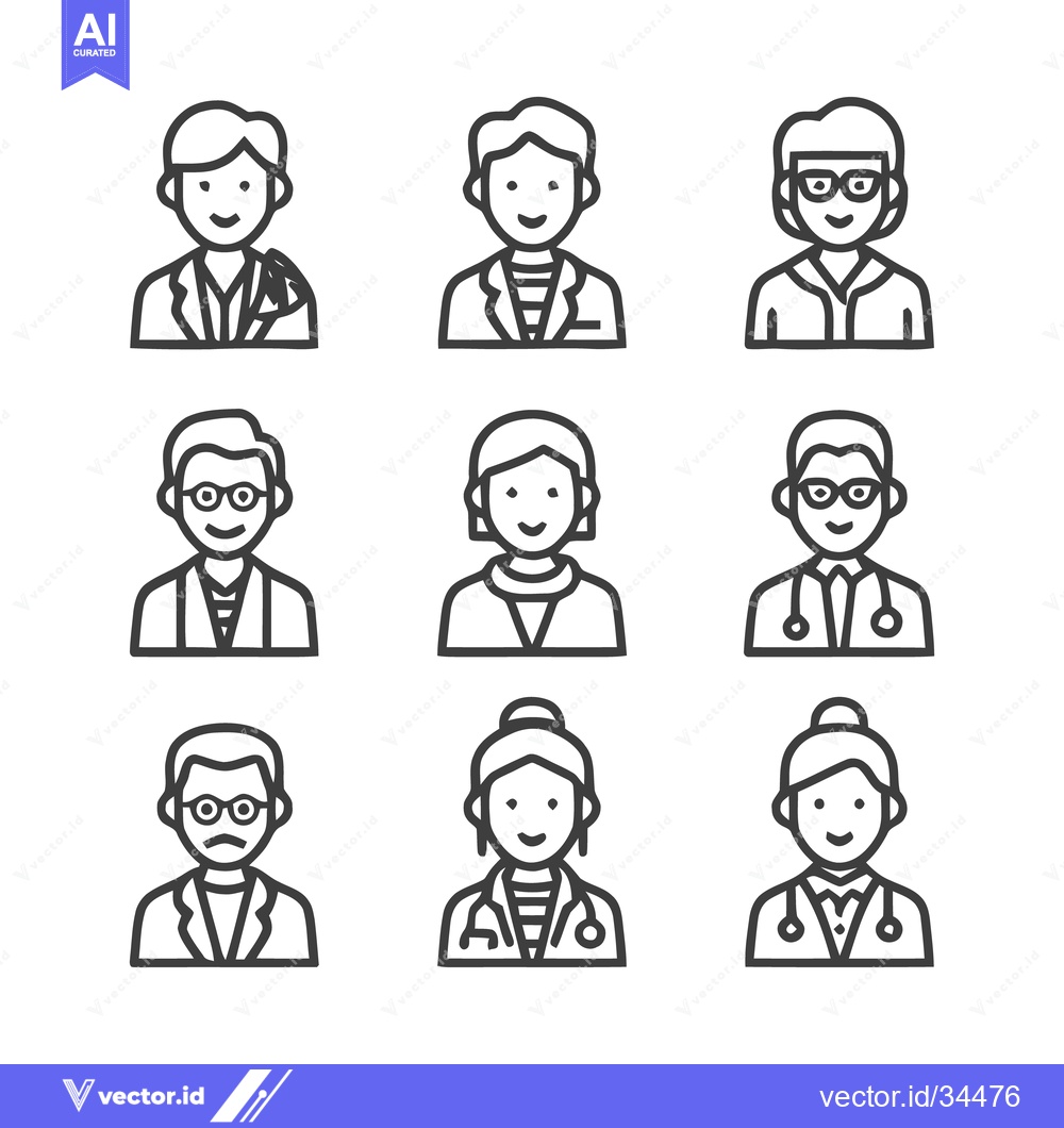 Premium Vector dari Medical Professionals - Diverse Lineup of Doctors and Healthcare Provi