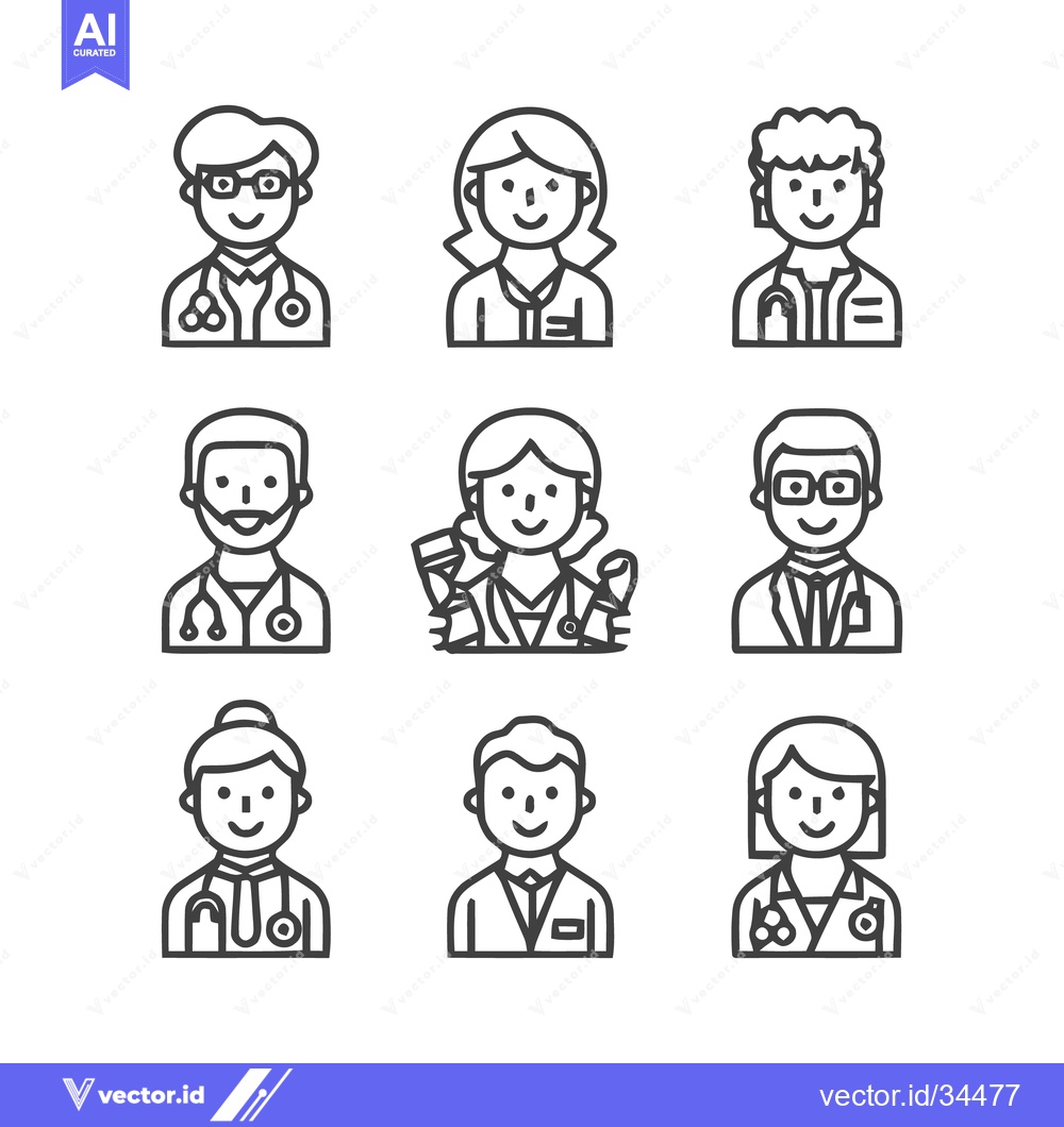 Premium Vector dari Diverse Medical Professionals - A Collection of Doctor Icons.