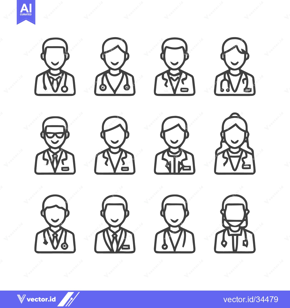 Premium Vector dari Medical Professionals - Diverse Lineup of Doctors and Healthcare Provi