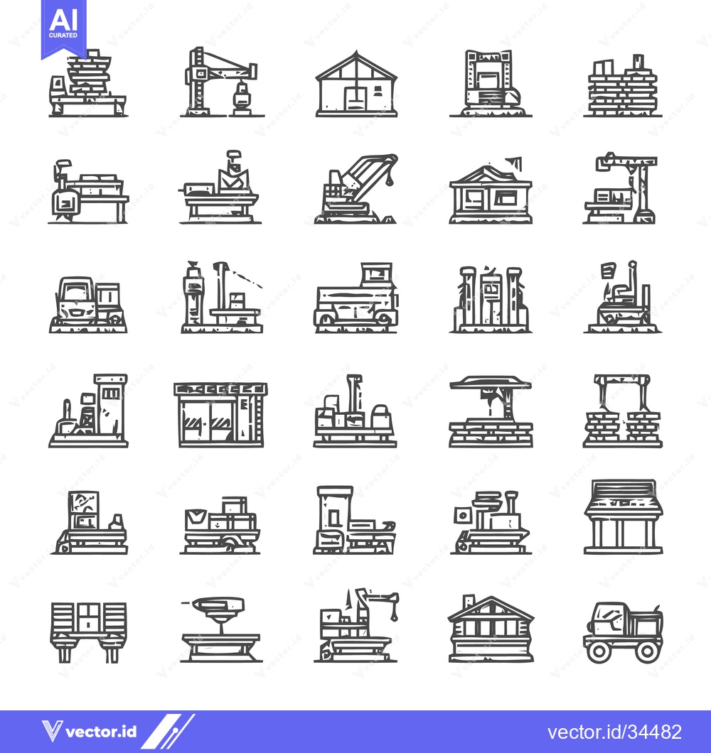Premium Vector dari Construction and Industrial Icons - A Comprehensive Collection of Line