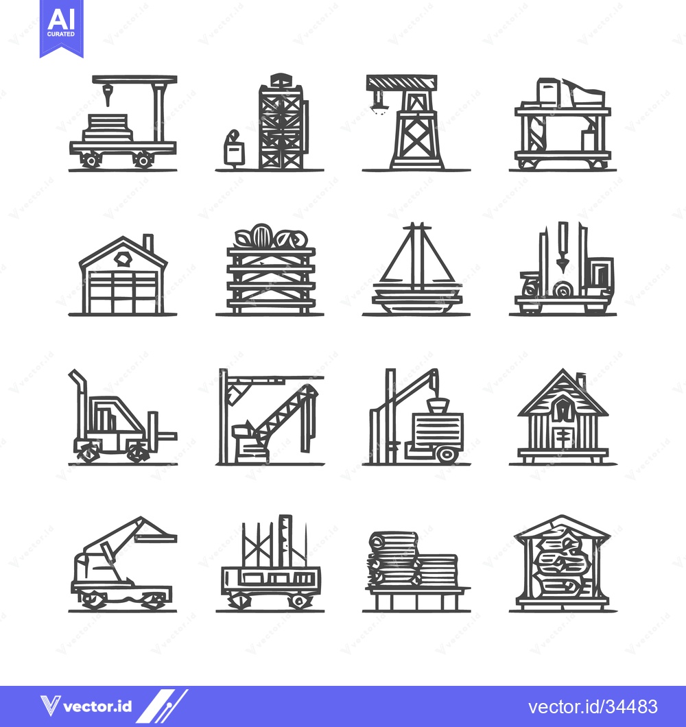 Premium Vector dari Construction and Industrial Icons - A Detailed Vector Set.