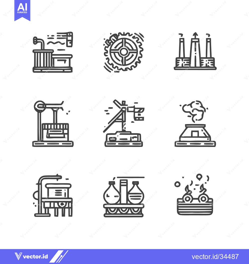 Premium Vector dari Industrial Icons - A Comprehensive Collection of Manufacturing Symbols