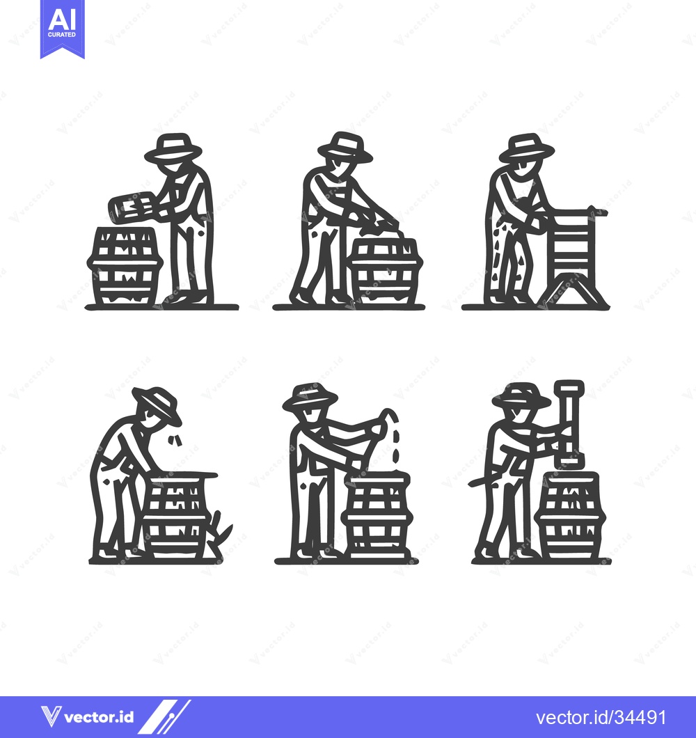Premium Vector dari Artisan Crafting Barrels - A Detailed Depiction of the Process.