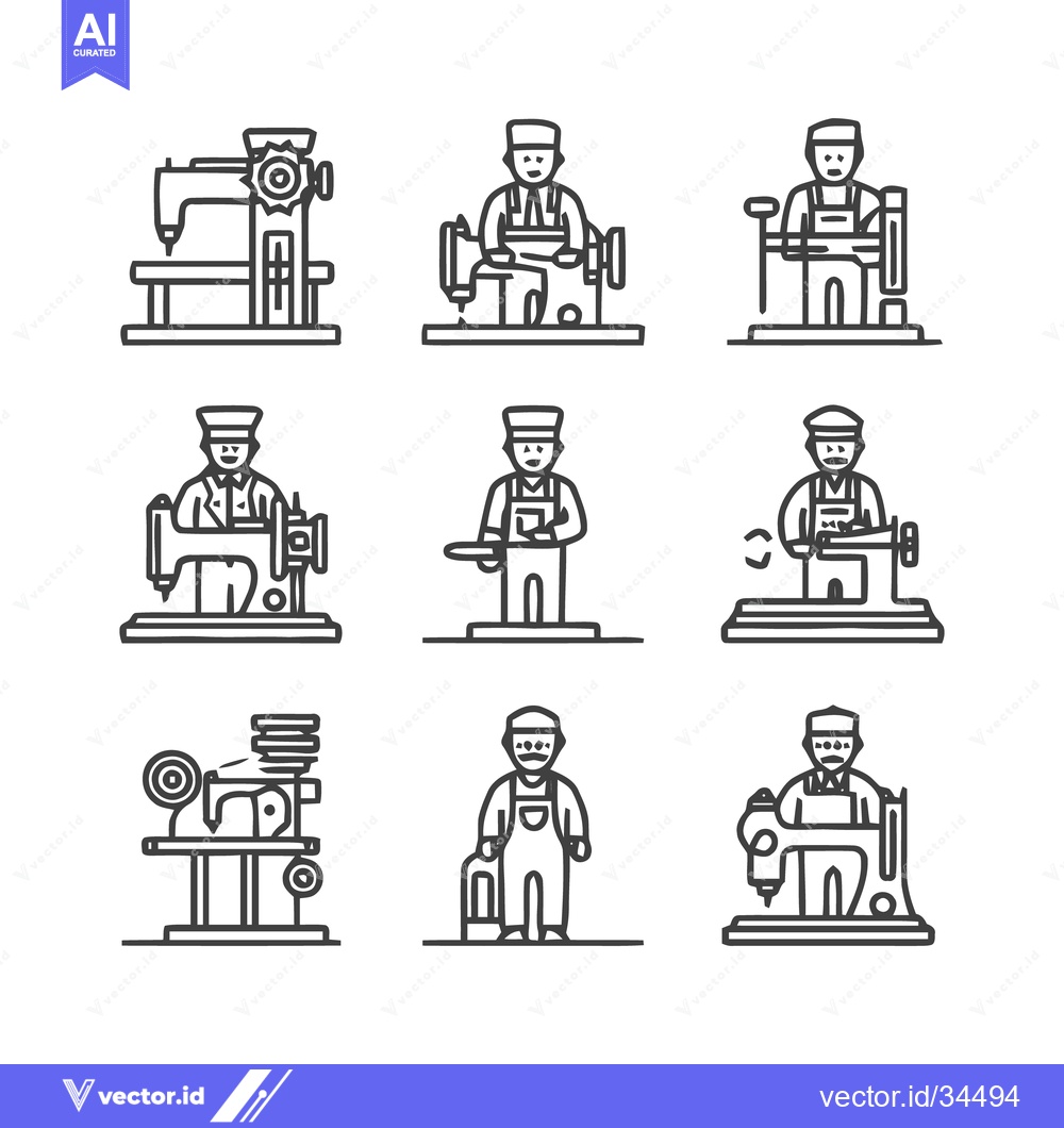 Premium Vector dari Artisan Tailors and Seamstresses at Work with Sewing Machines.
