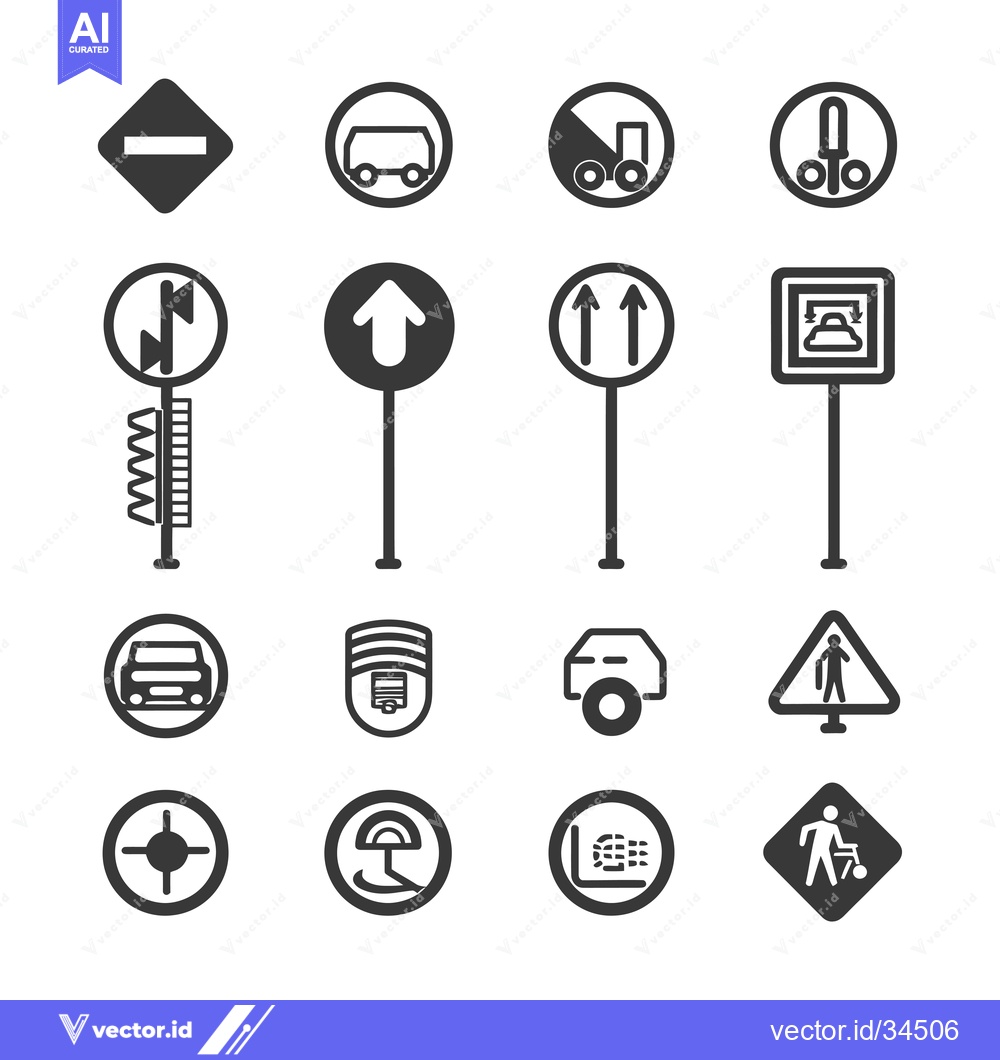 Premium Vector of Collection of  Traffic Signs and Road Markings for Safe Driving