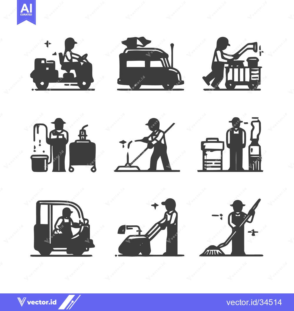 Premium Vector of Cleaning and Maintenance Services - A Comprehensive Collection of Icon