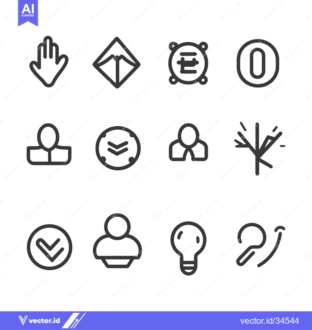 Premium Vector dari Collection of Twelve Simple Line Icons with Various Themes