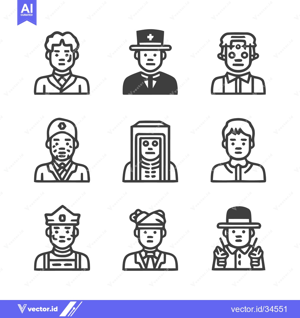 Premium Vector dari Diverse People Icons - A Collection of Various Professions.