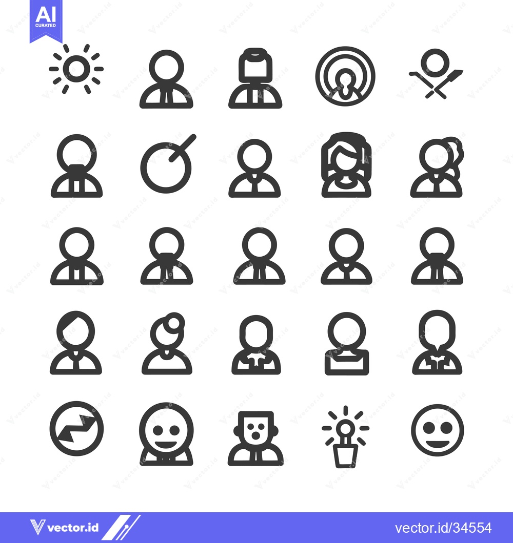 Premium Vector dari Collection of User Interface Icons Depicting People, Objects, and Conc