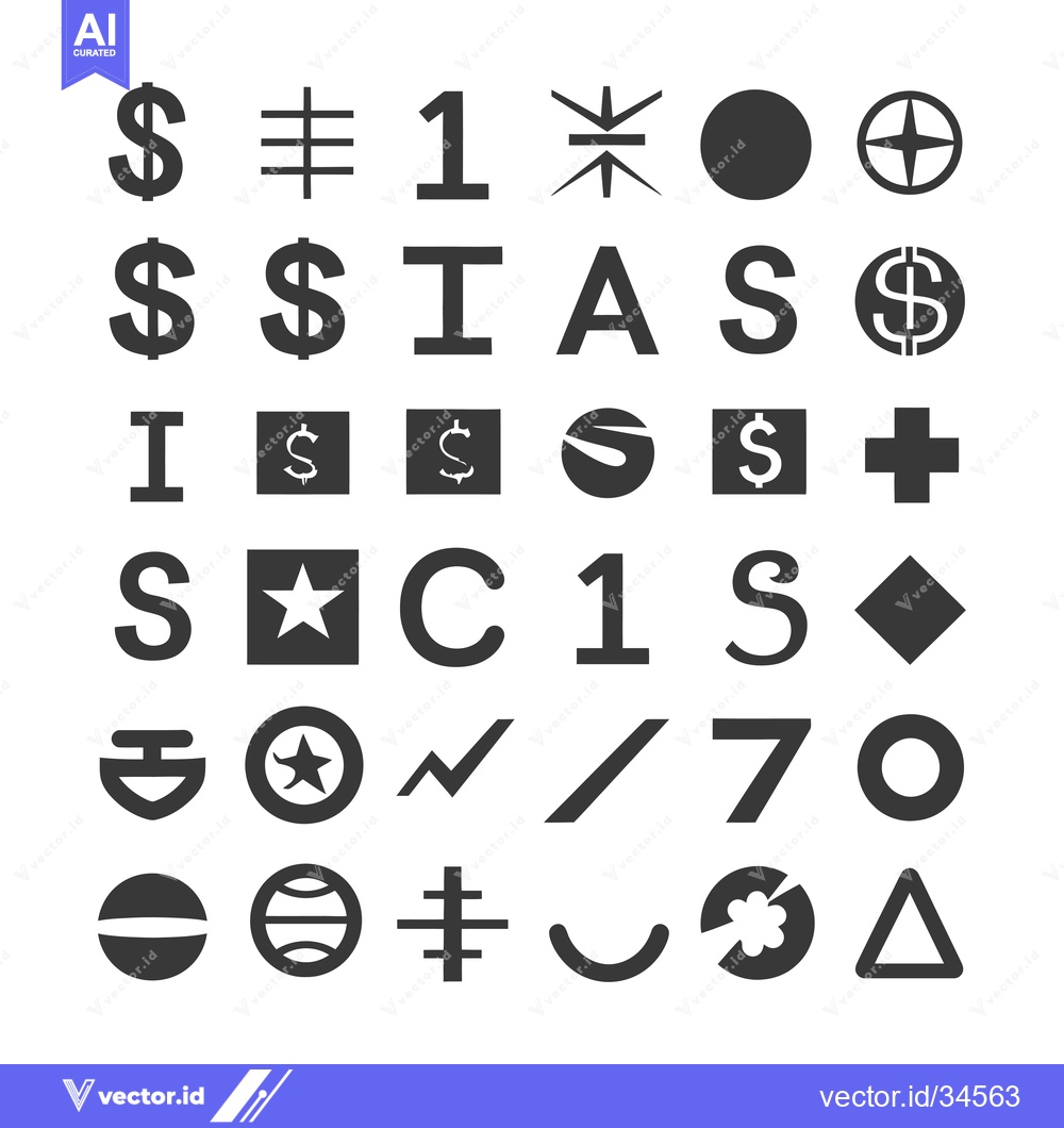 Premium Vector dari Collection of Various Black and White Symbols and Shapes