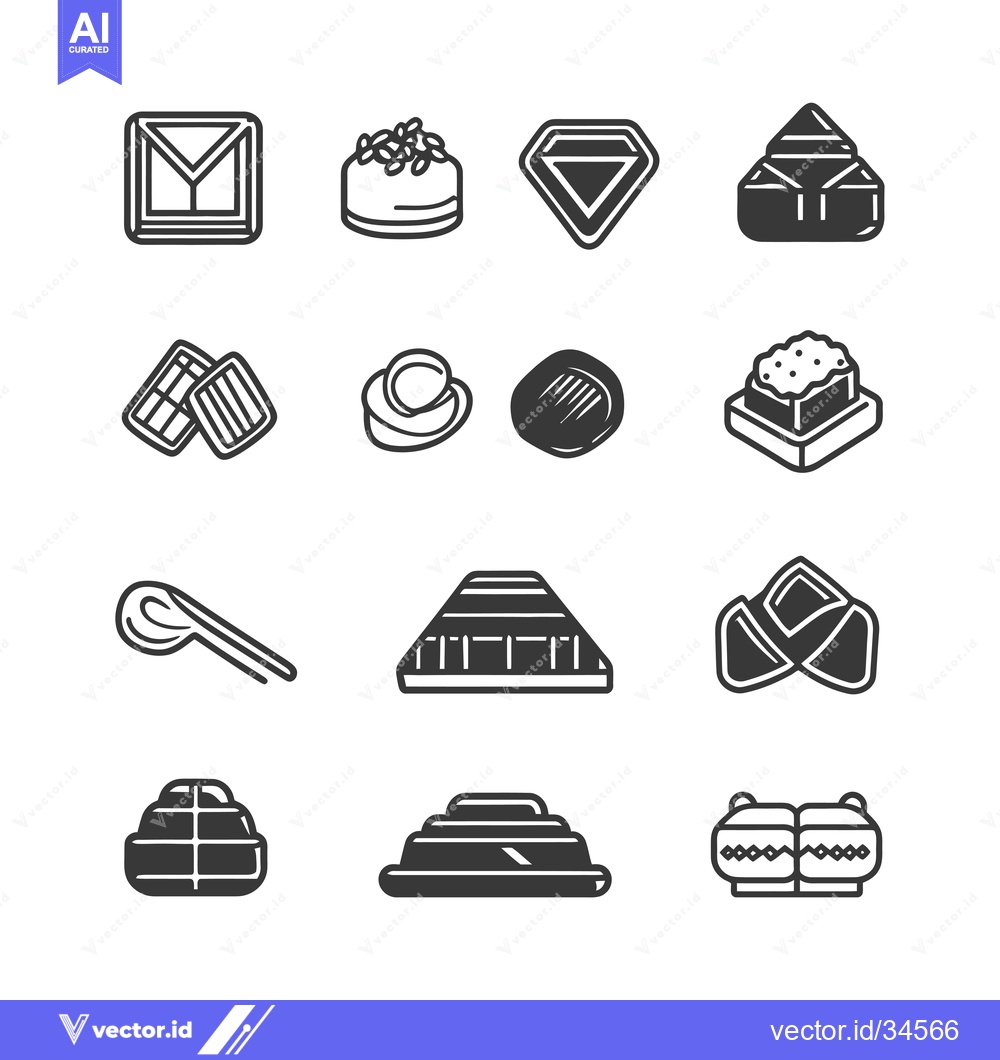 Premium Vector dari Collection of Various Chocolate Candy Shapes and Styles