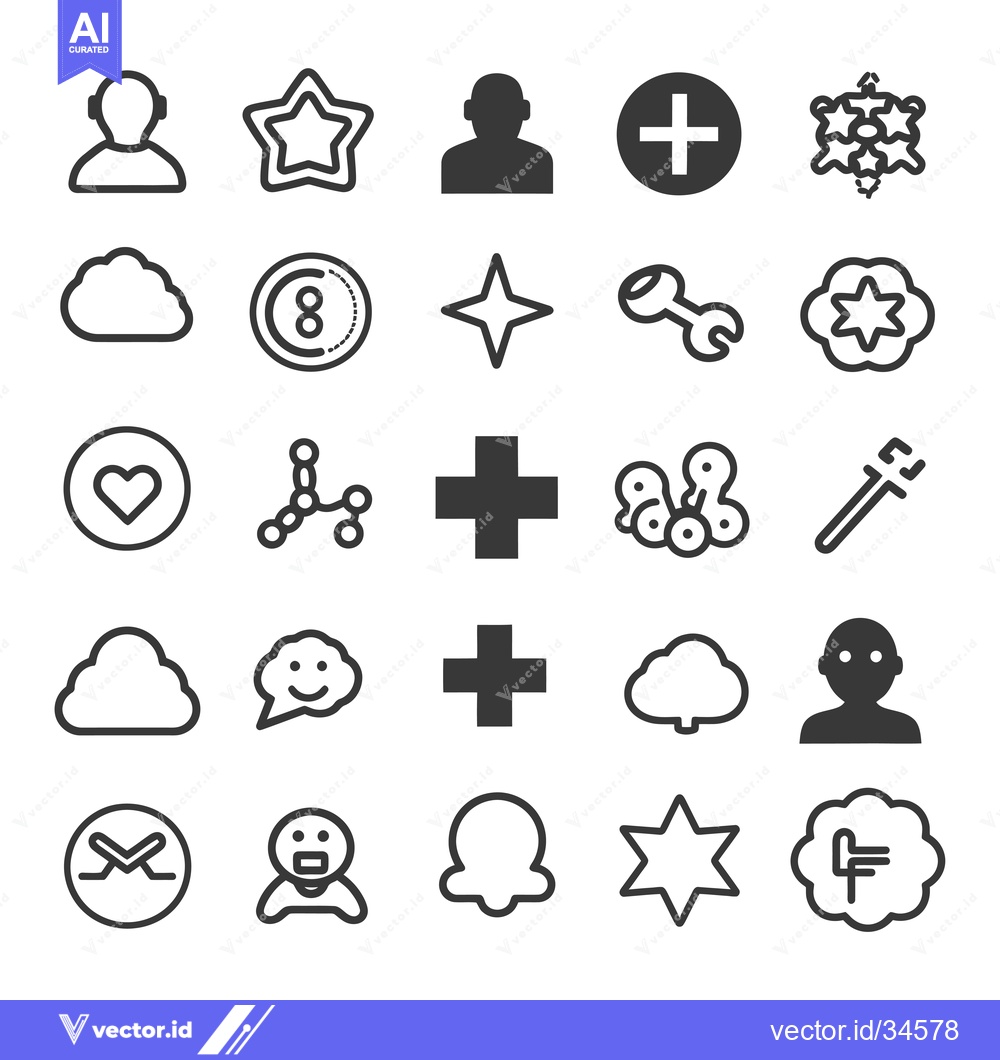 Premium Vector of Collection of Various Line Icons and Symbols