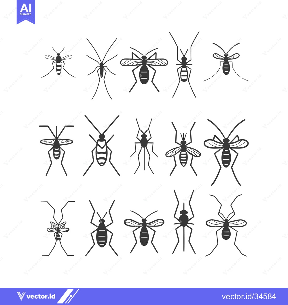 Premium Vector dari Collection of Various Mosquito Silhouettes