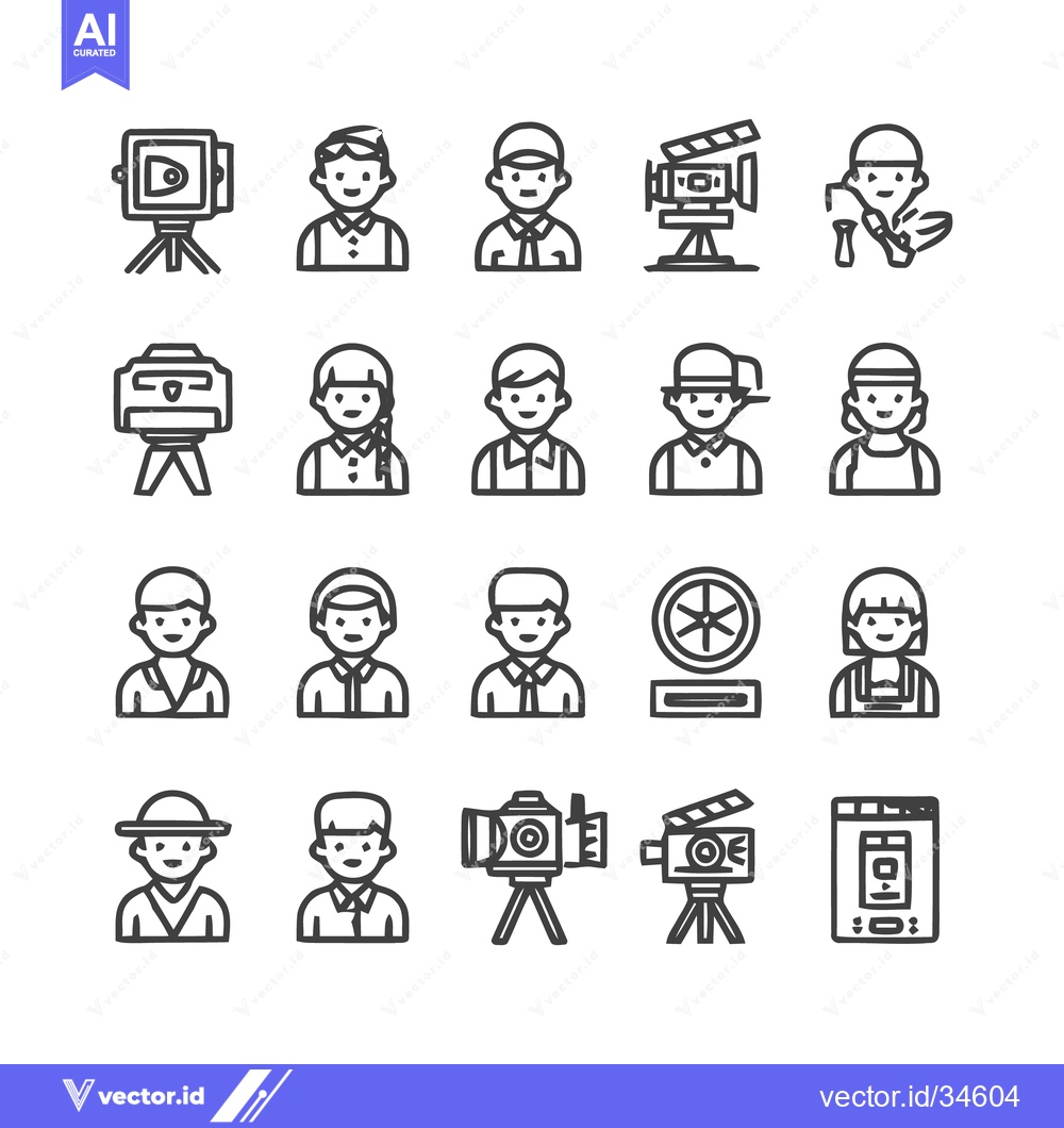 Premium Vector of Collection of film industry icons and symbols for various uses.
