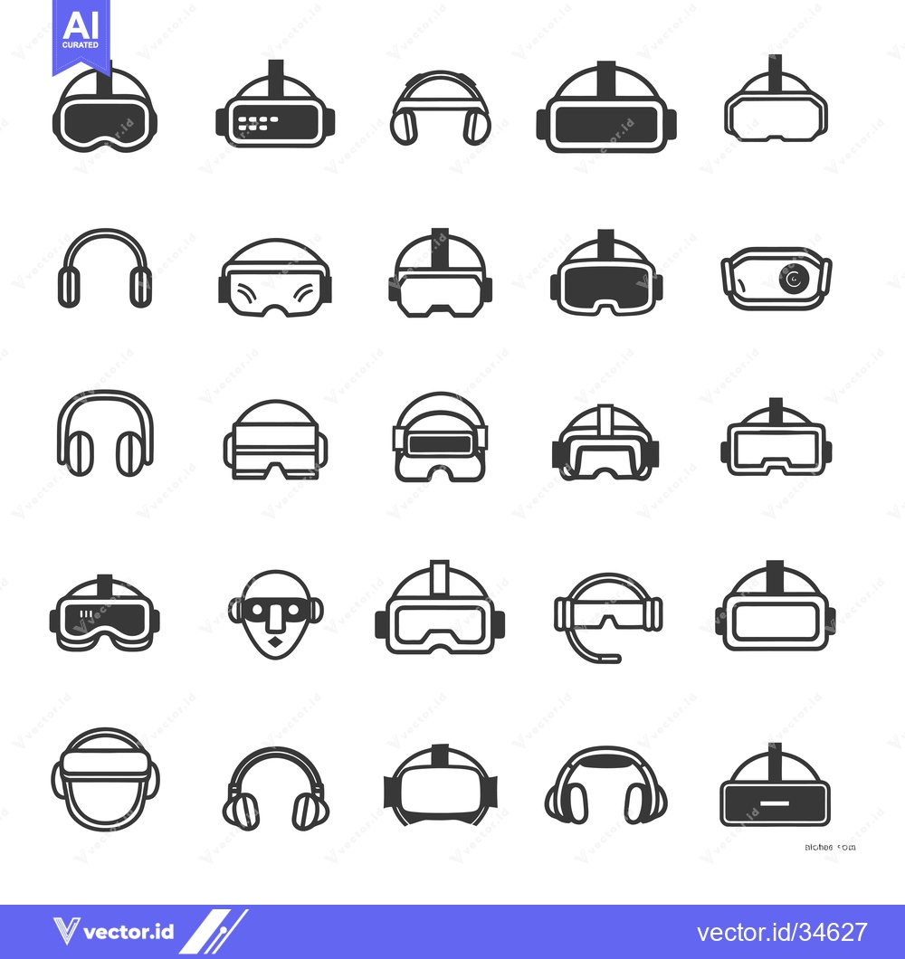 Premium Vector dari Collection of Virtual Reality and Gaming Headsets