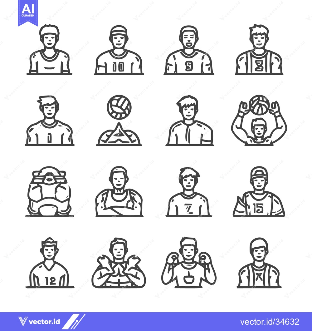 Premium Vector of Sports Icons - Diverse Athletes and Sporting Activities.