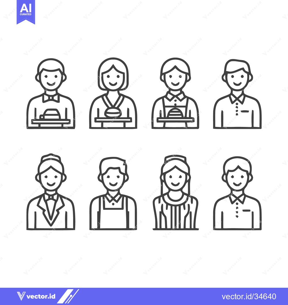 Premium Vector dari Diverse Service Staff - A Collection of Professional Icons.