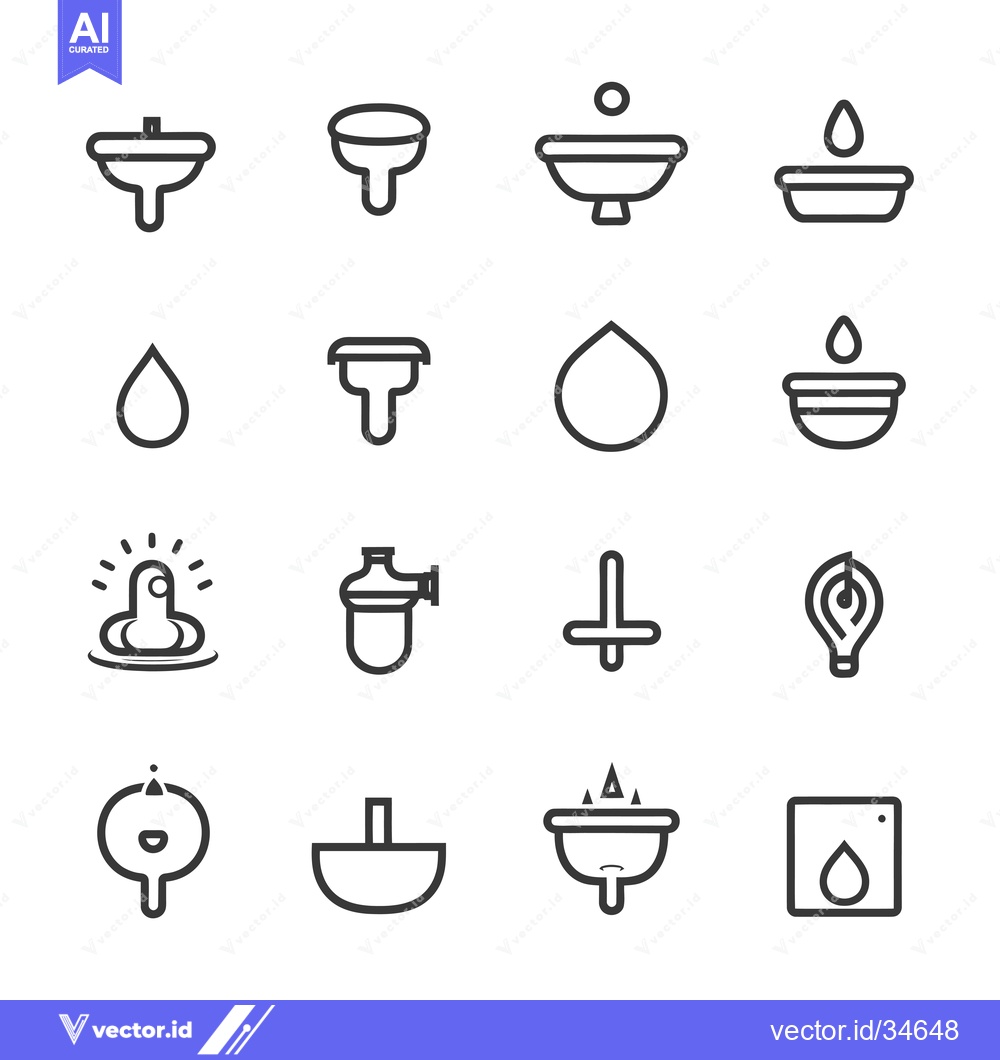 Premium Vector dari Collection of Water Droplet and Sink Icons