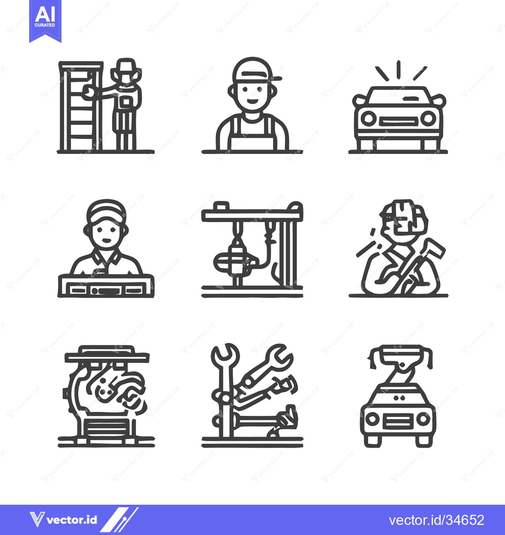 Premium Vector dari Mechanic and Automotive Repair Icons - A Comprehensive Collection.
