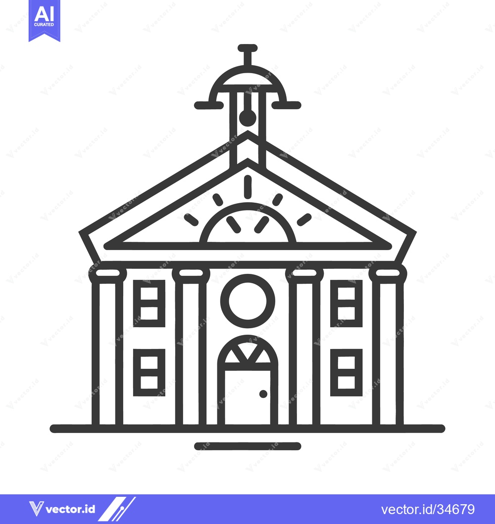 Premium Vector dari A black and white architectural illustration of a building design