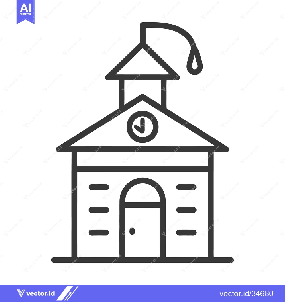 Premium Vector dari A simple illustration of a building with clock and bell