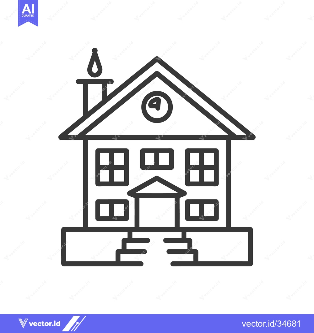 Premium Vector of An illustrated line drawing depicting a two story house