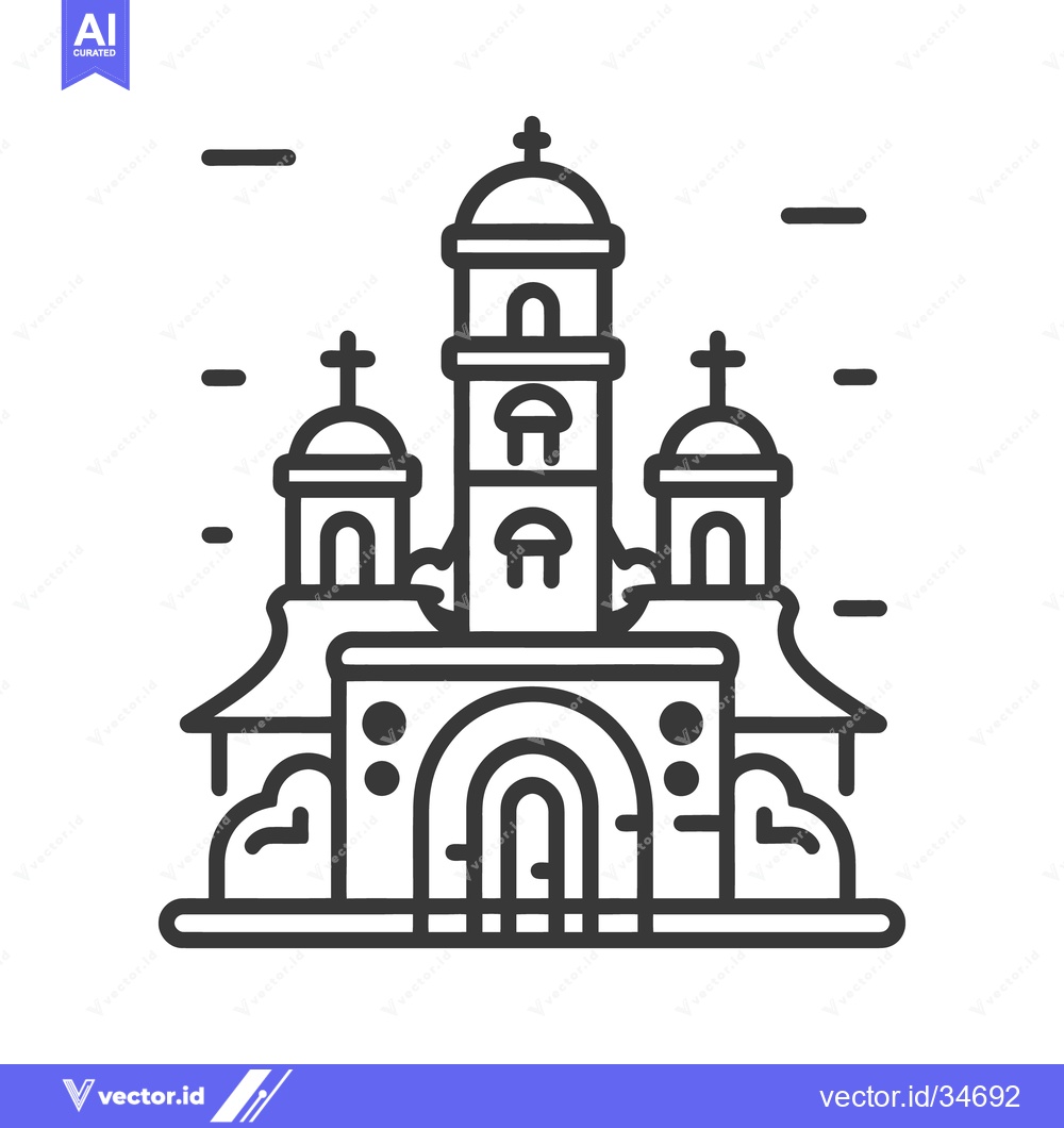 Premium Vector of A simple black and white illustration of a church building
