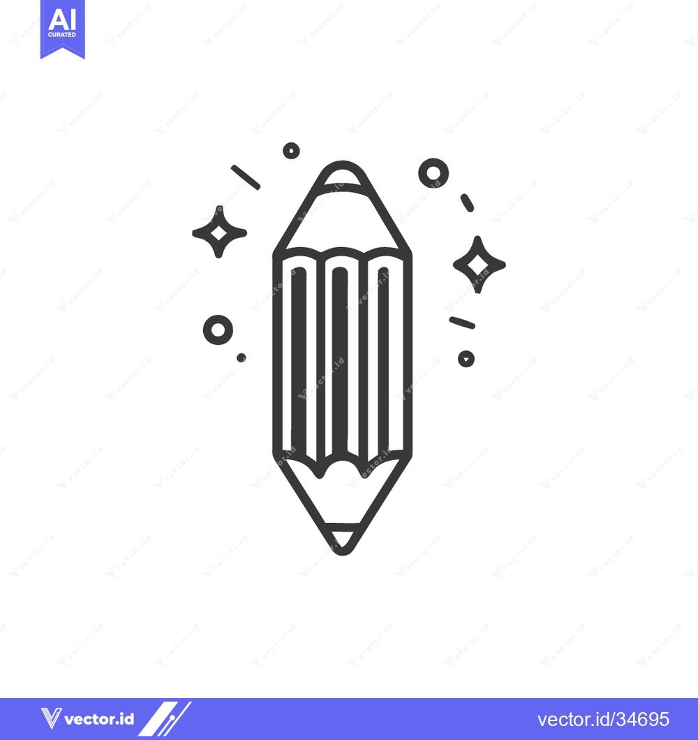 Premium Vector dari Sparkling Pencil Icon: Creative Writing, Drawing, and Design Symbol