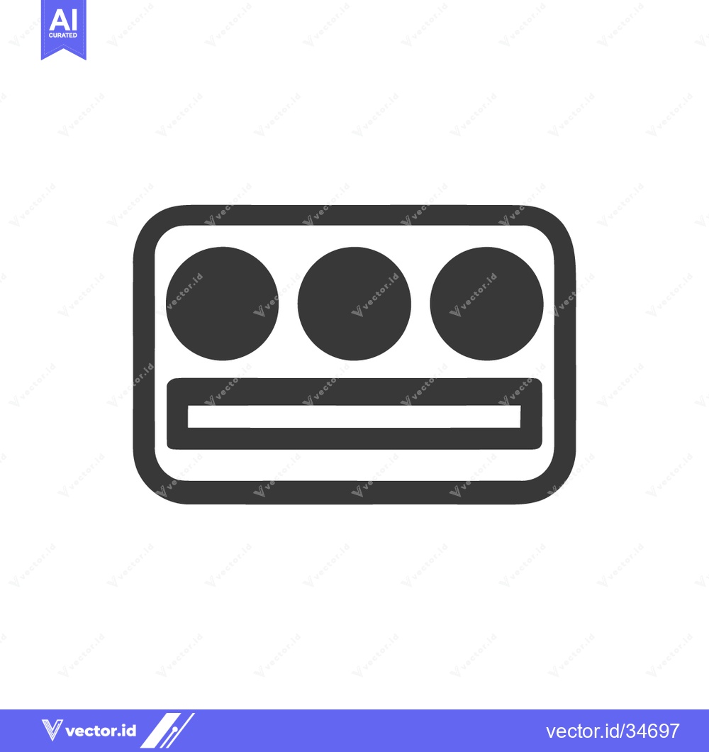 Premium Vector dari Minimalist Makeup Palette Icon with Three Shades and Applicator