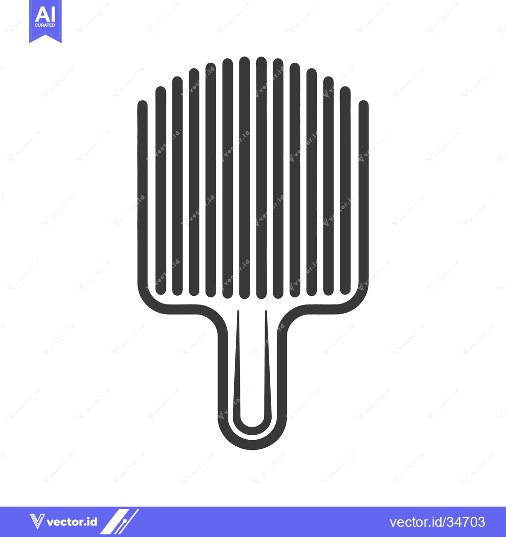 Premium Vector dari The illustration features a grooming comb with black linear tines