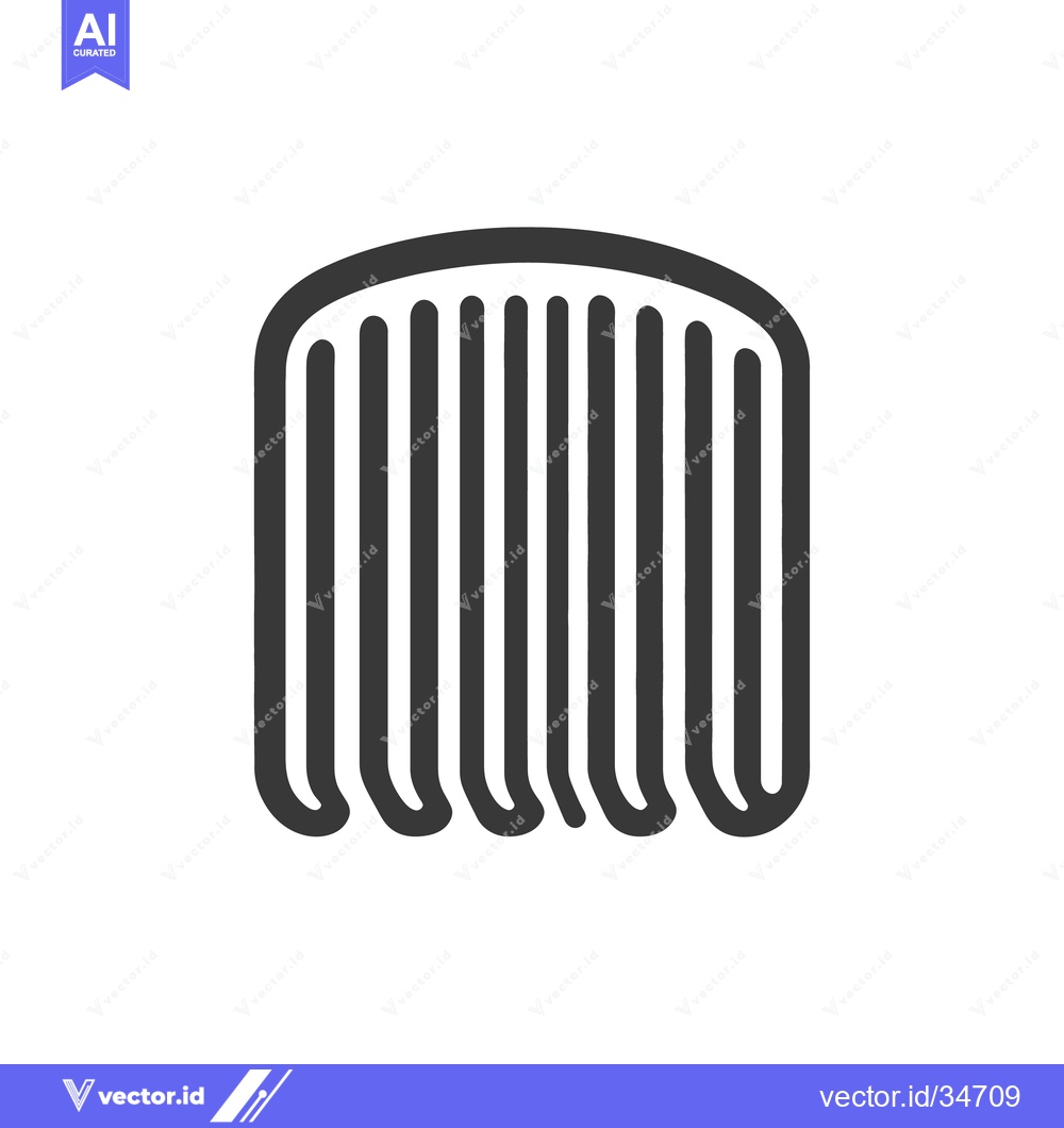 Premium Vector of A black and white graphic illustration of a hair comb