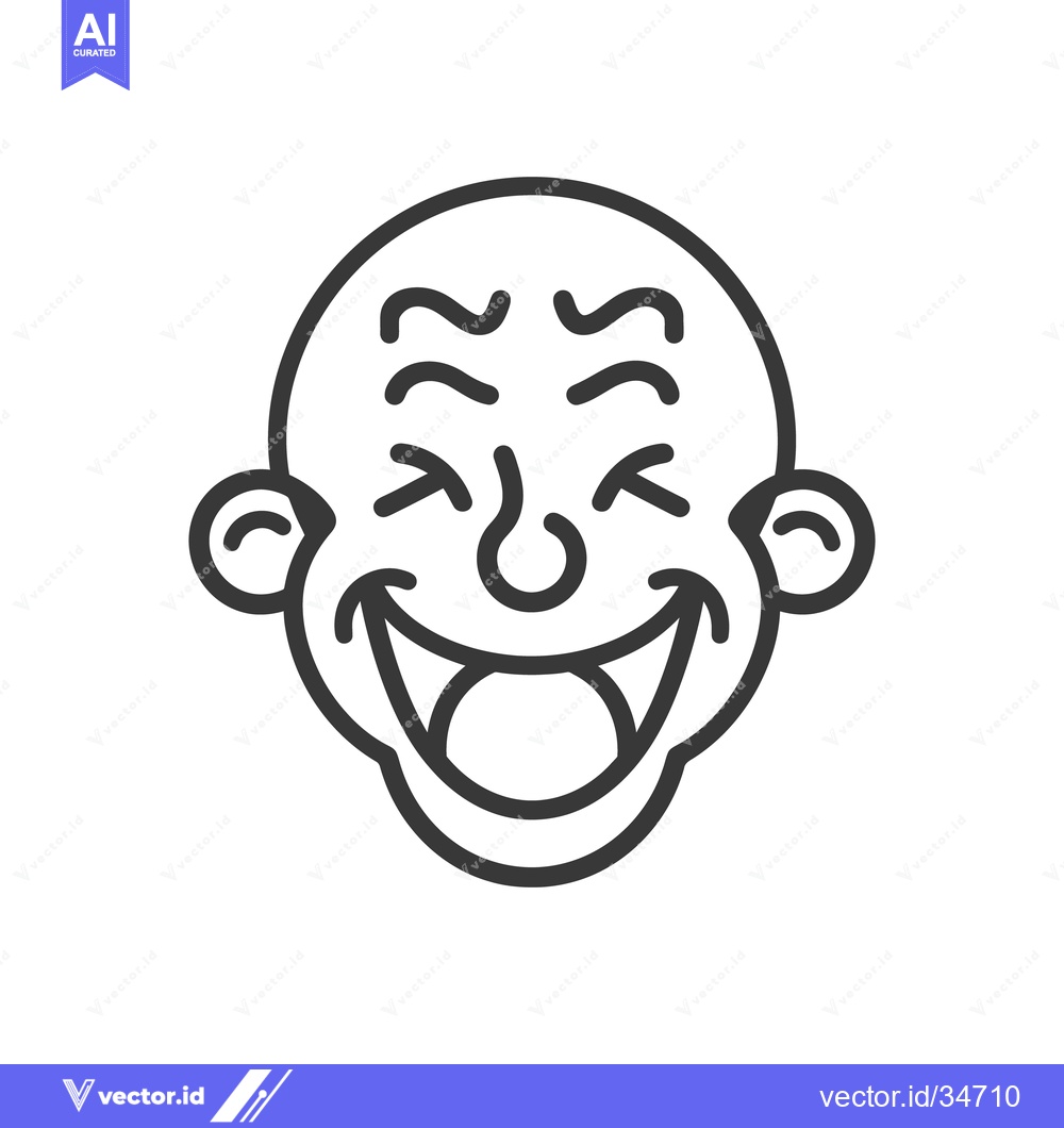Premium Vector of A Simple Black Outline Illustration of a Smiling Human Face