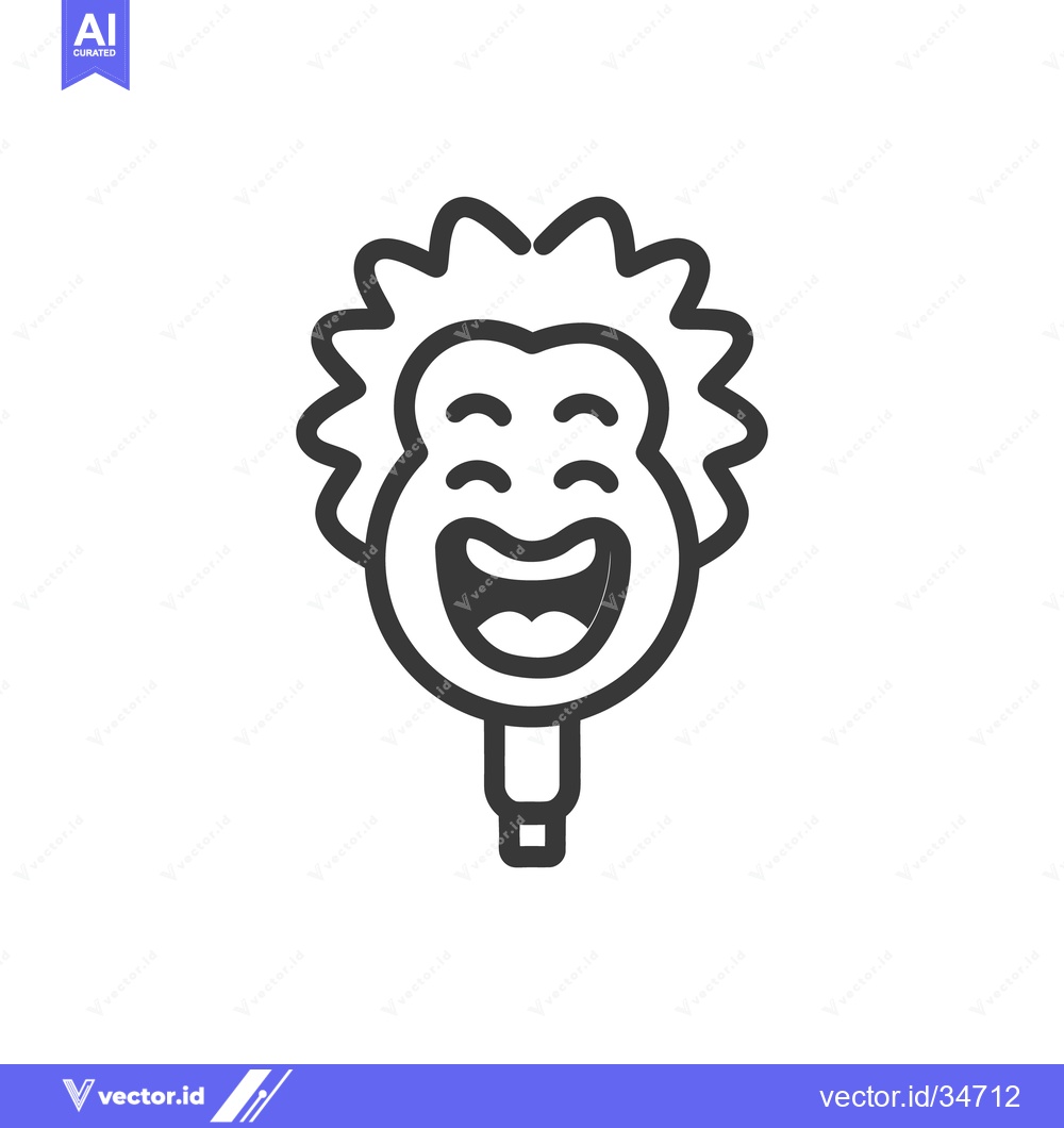 Premium Vector dari A stylized cartoon laughing face depicted with thick black lines