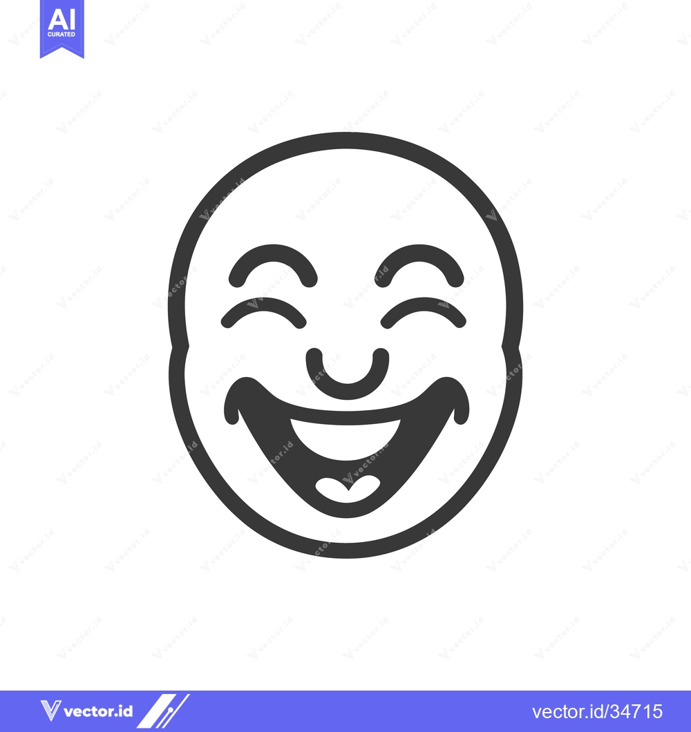 Premium Vector dari A cheerful smiling face is represented with simple black lines