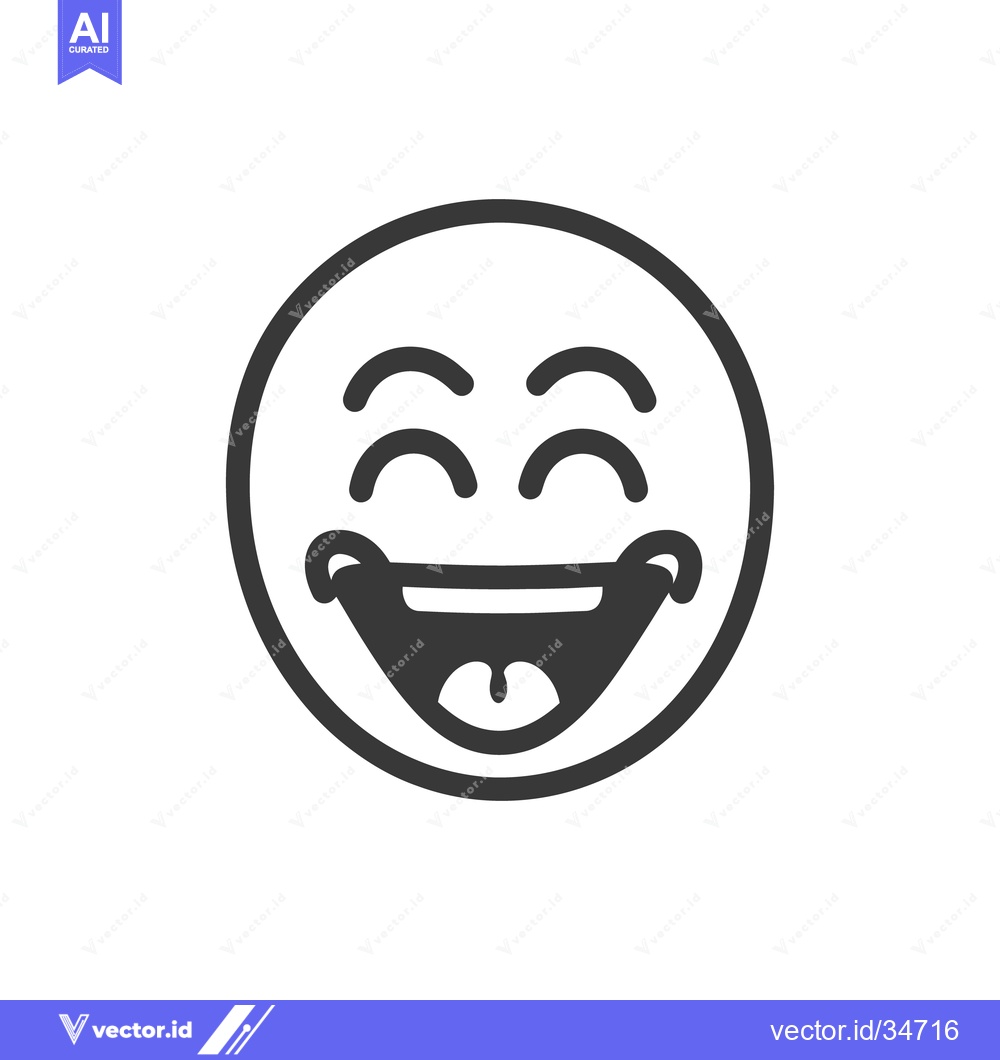 Premium Vector dari A circular smiley face displays happiness through open mouth