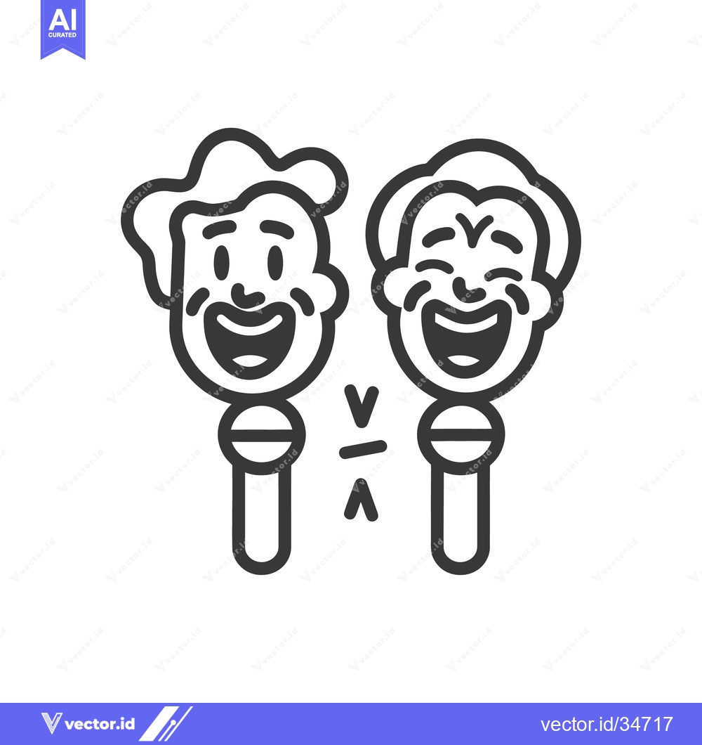 Premium Vector dari Two cartoon microphone characters appearing very happy and smiling bro