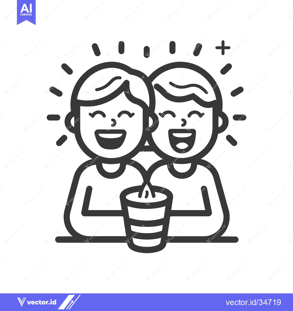 Premium Vector dari Two happy people share a lit candle in a vector illustration