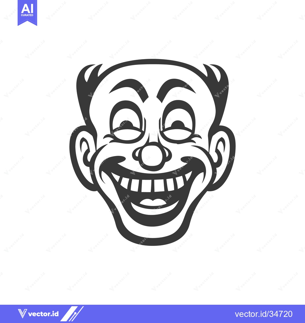 Premium Vector of A cartoon depiction of a laughing face in black and white