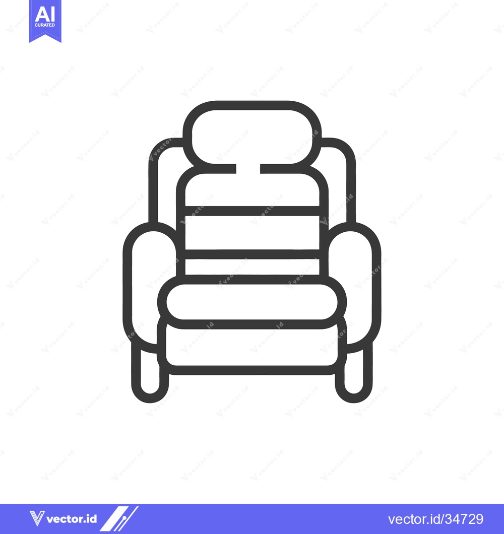 Premium Vector of A simple minimalist line drawing of a comfortable armchair