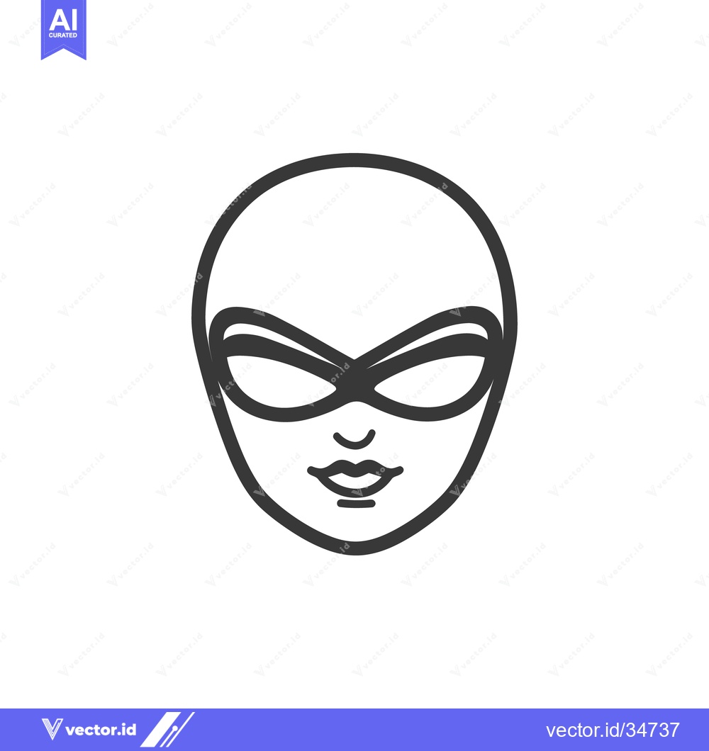 Premium Vector dari A simple outlined drawing of a masked human face