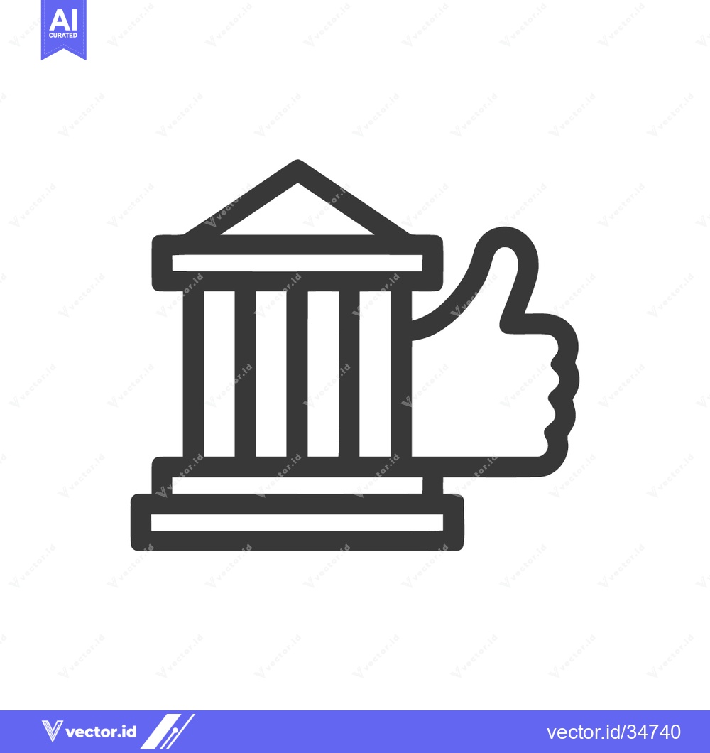 Premium Vector dari Positive Bank Approval: Thumbs Up Icon for Financial Institution Succe