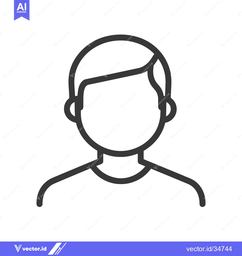 Premium Vector dari A simple black and white outlined graphic illustration of a person