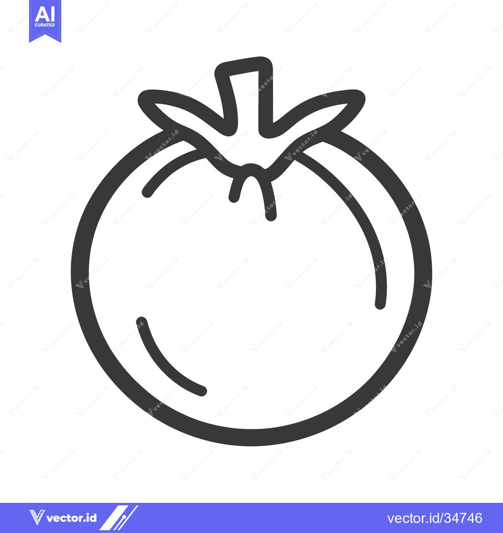 Premium Vector of A simple illustration of a single ripe tomato outline