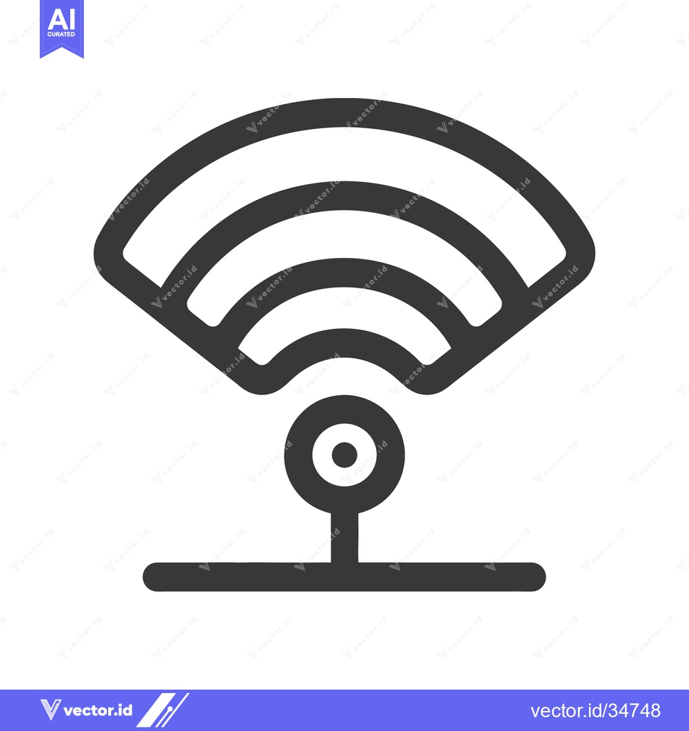 Premium Vector dari A simple graphic depicting a wireless connection access point