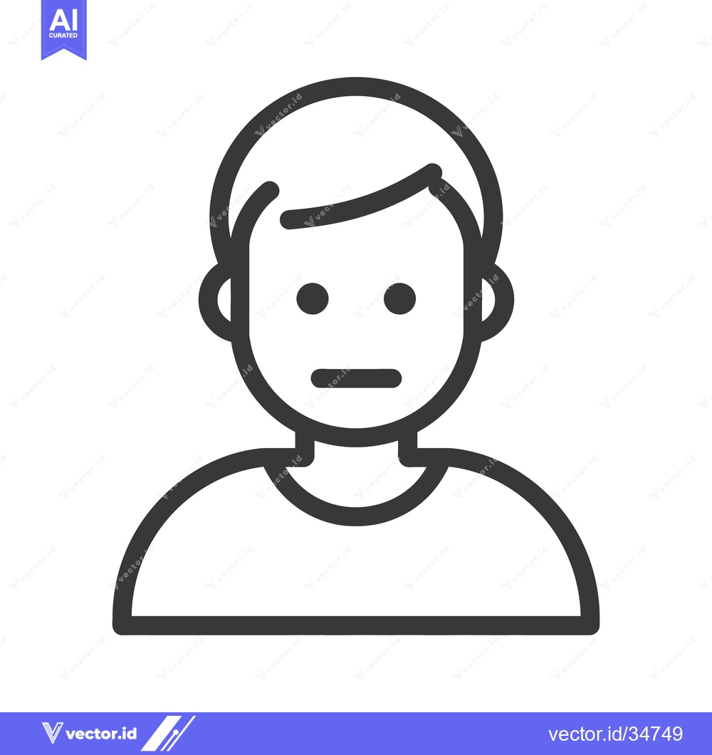 Premium Vector dari Simple Line Art Representation of a Human Person with Neutral Expressi