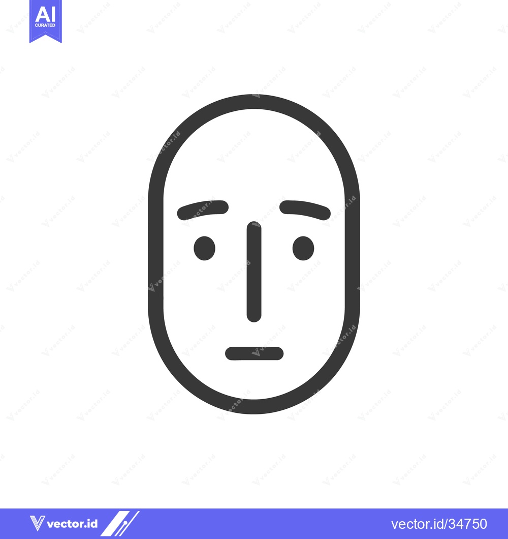 Premium Vector dari A simple line drawing depicting a human face expression
