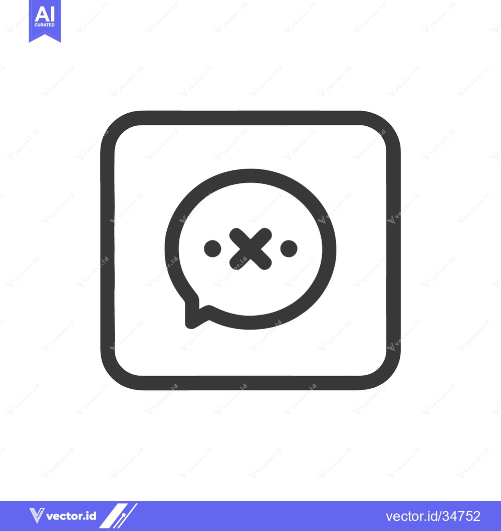 Premium Vector of Muted Speech Bubble Icon: Communication Silence, Black and White Desig