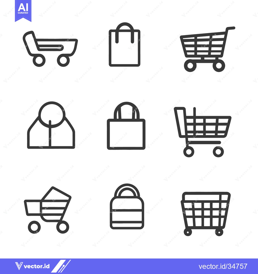 Premium Vector dari Various simple line icons representing shopping and commerce symbols