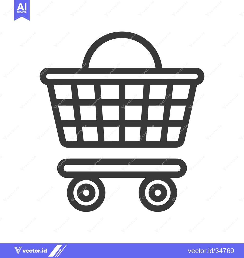 Premium Vector dari A simple illustration of a shopping basket on wheels