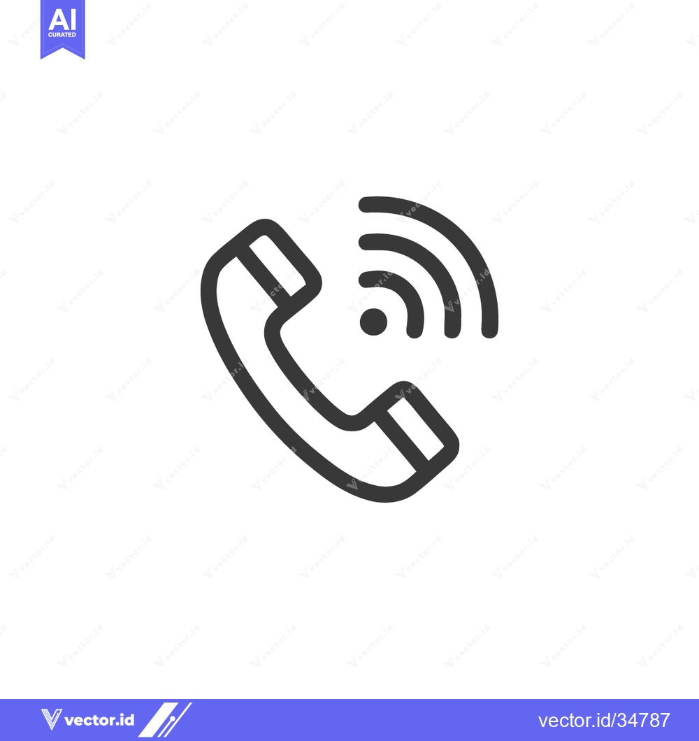 Premium Vector dari Phone Icon with Signal Waves, Communication Symbol, Minimalist Design